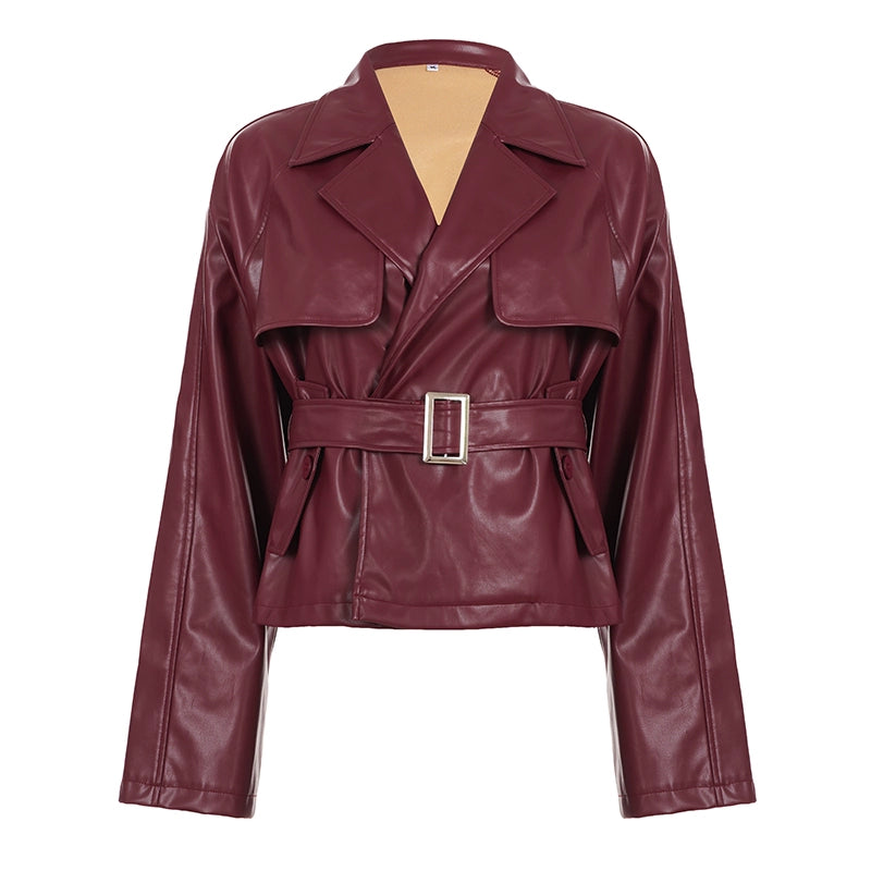 Zamiah Red Faux Leather Jacket - Red [FGJJ4BLS]
