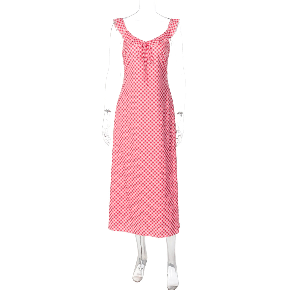Marisol Plaid Suspender Mini Dress - Red [62ZY8JRJ]