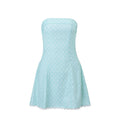 Merci Polka Dot Strapless Dress - Blue
