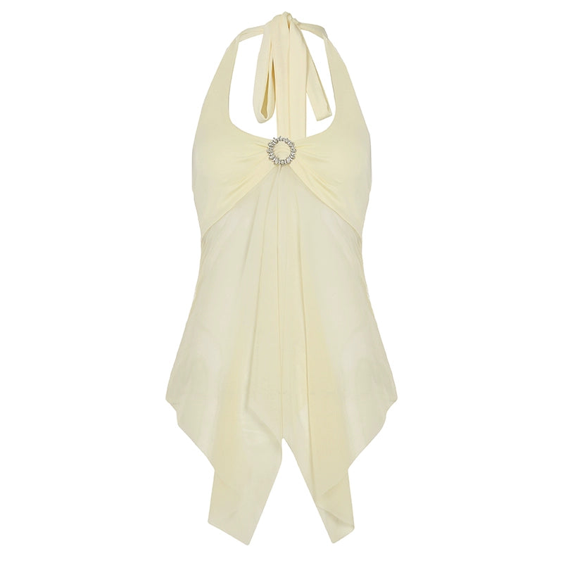 Nava Cropped Mesh Vest - Yellow [0YLXI63X]