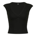 Siobhan V-Neck Crop Top - Black [2PZPYPJE]