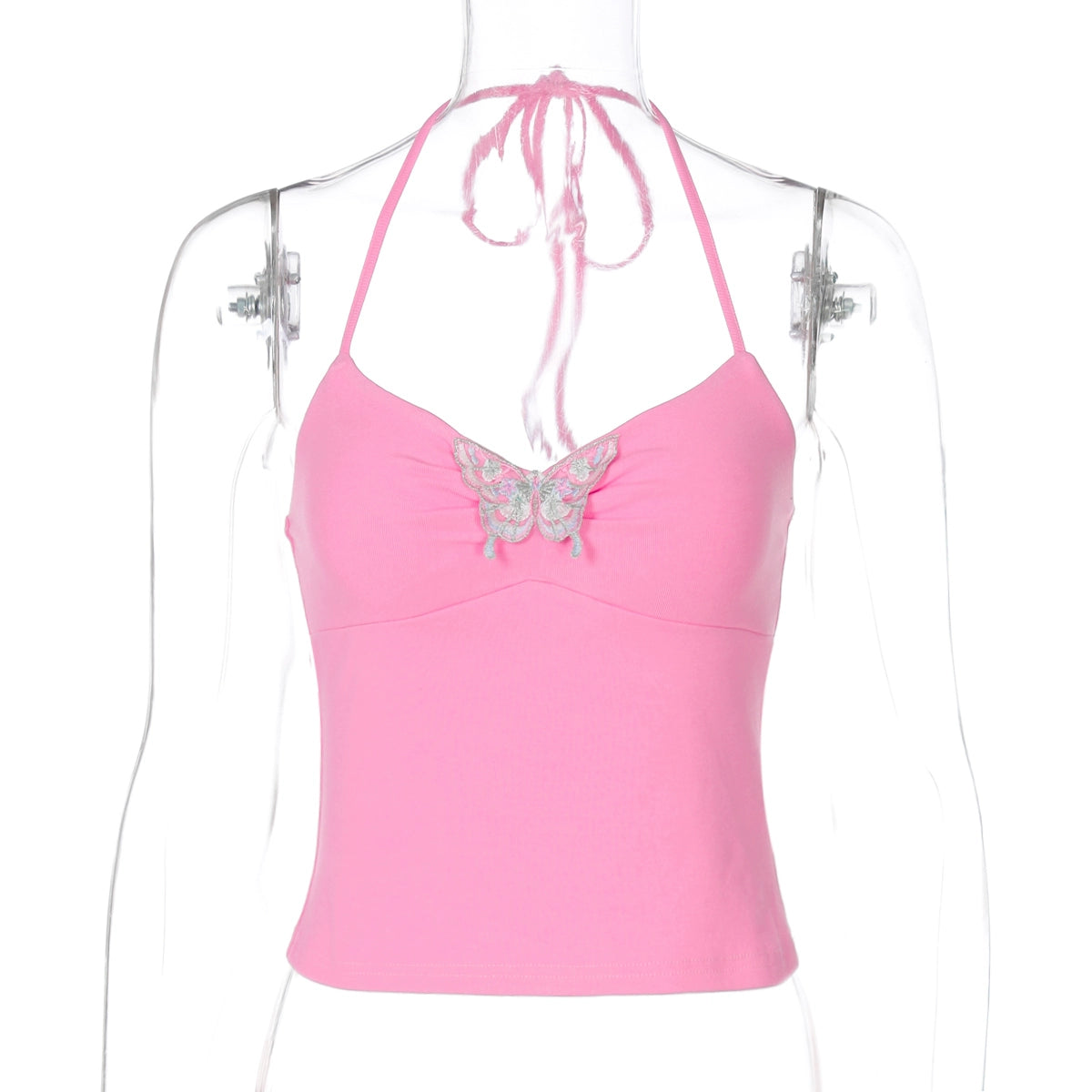 Anabia Butterfly Halter Top - Pink [XNEGXOI1]