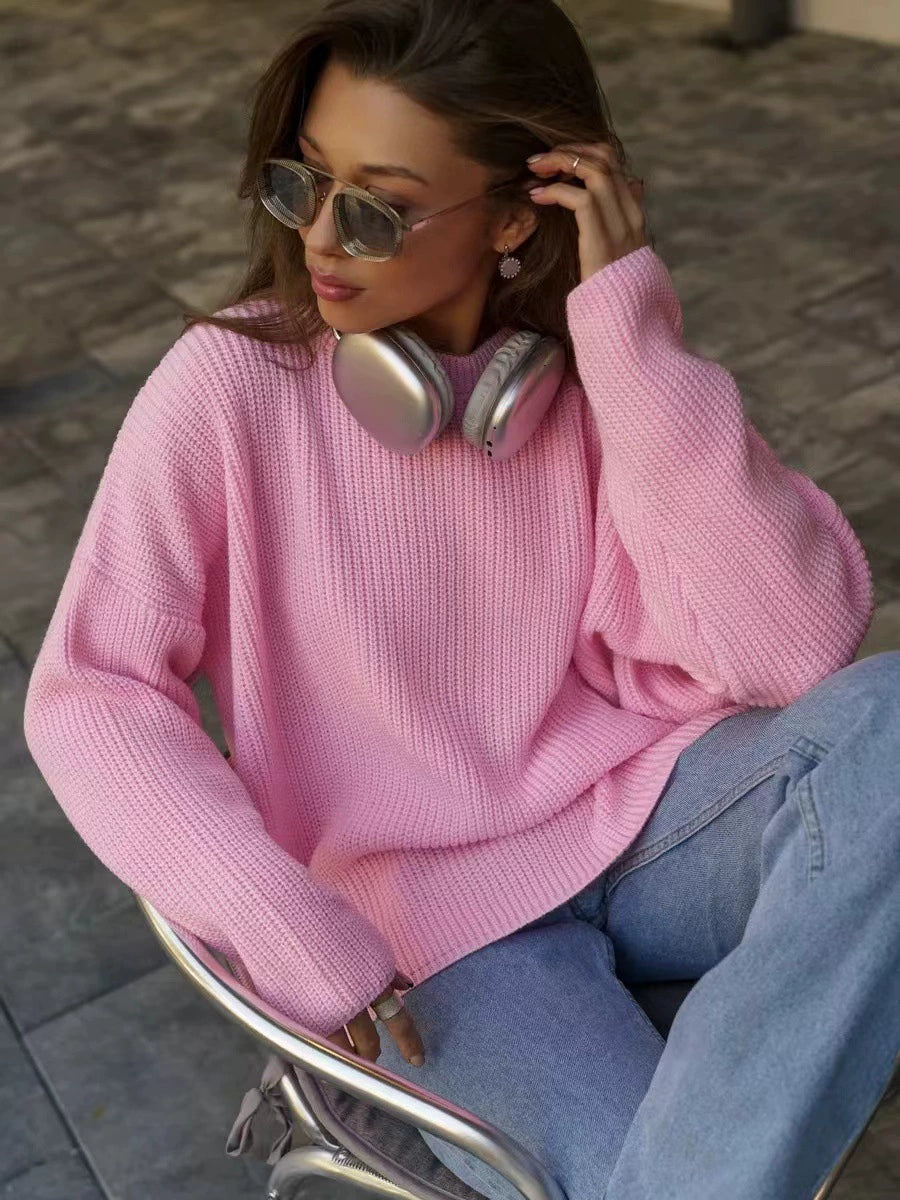 Jadalyn Cozy Pullover Sweater - Pink [MSY1ELEP]