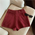 Bria Knit Wide-Leg Shorts - Wine Red [DUUYNM3B]