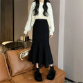 Janyla Knit Fishtail Skirt - Black [8OQMHX6S]