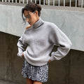 Deliyah Knit Cold Shoulder Sweater - Grey [5JGH88ZO]