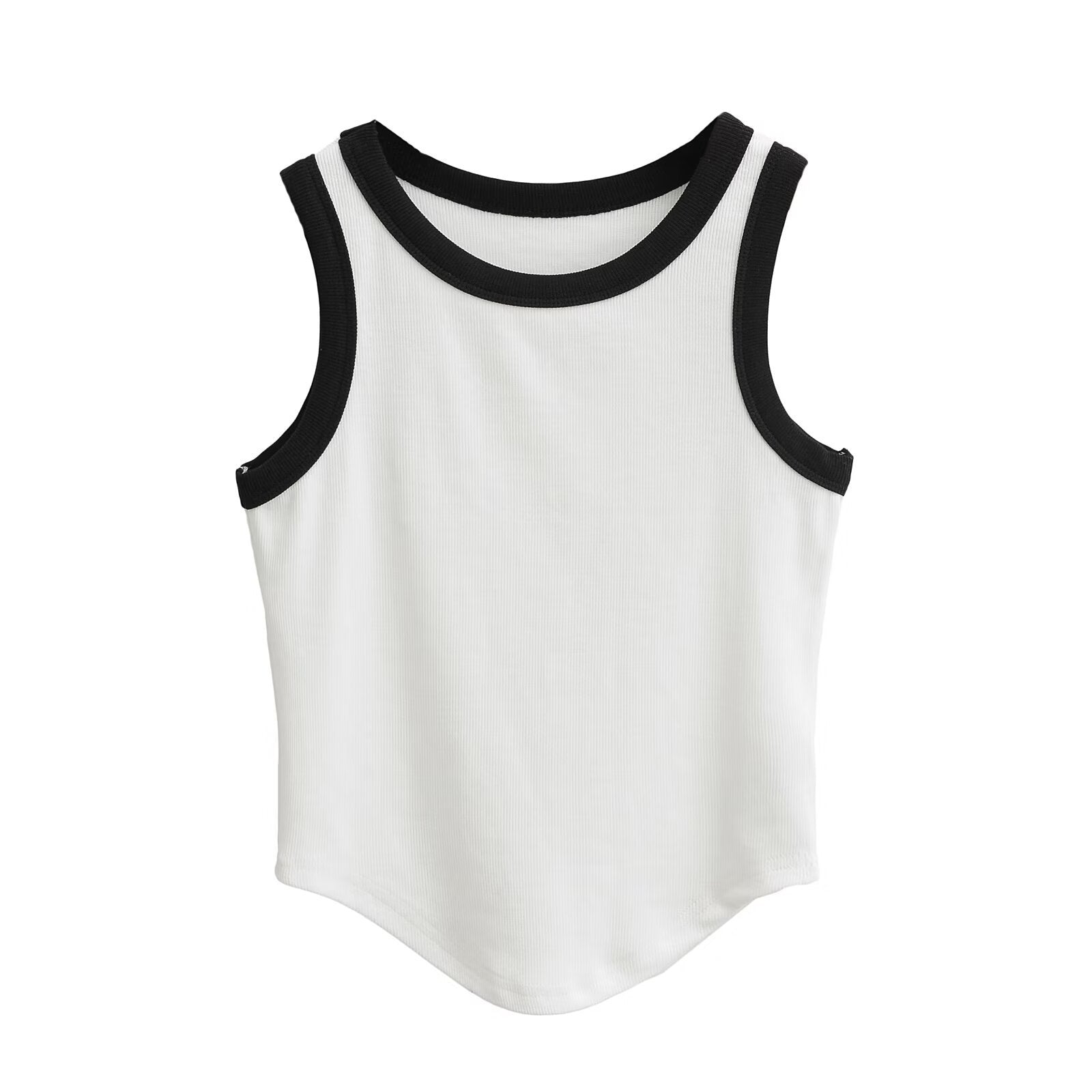 Evianna Ribbed Cropped Vest - White [Q3KRAA69]