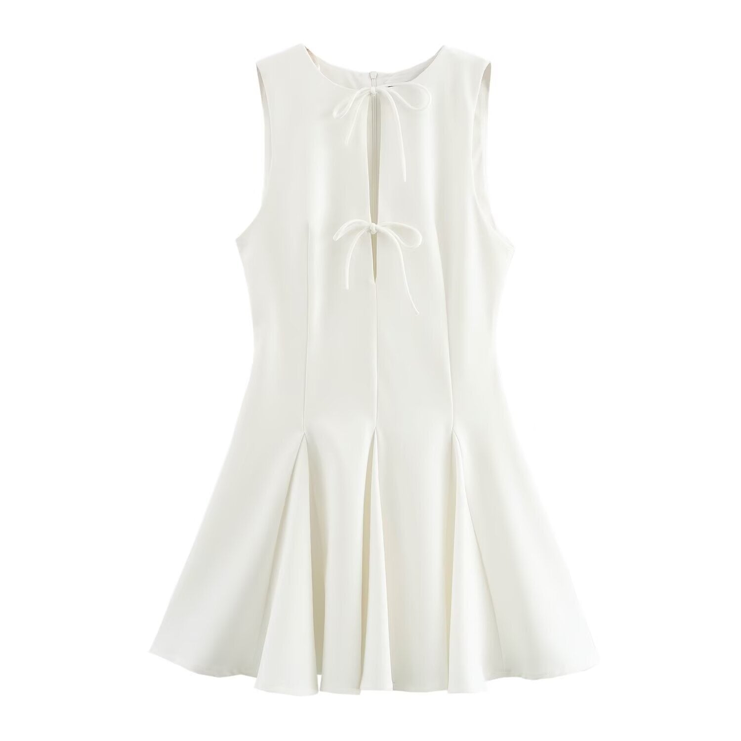 Amara Bow Mini Dress - White [DKJRFJGF]