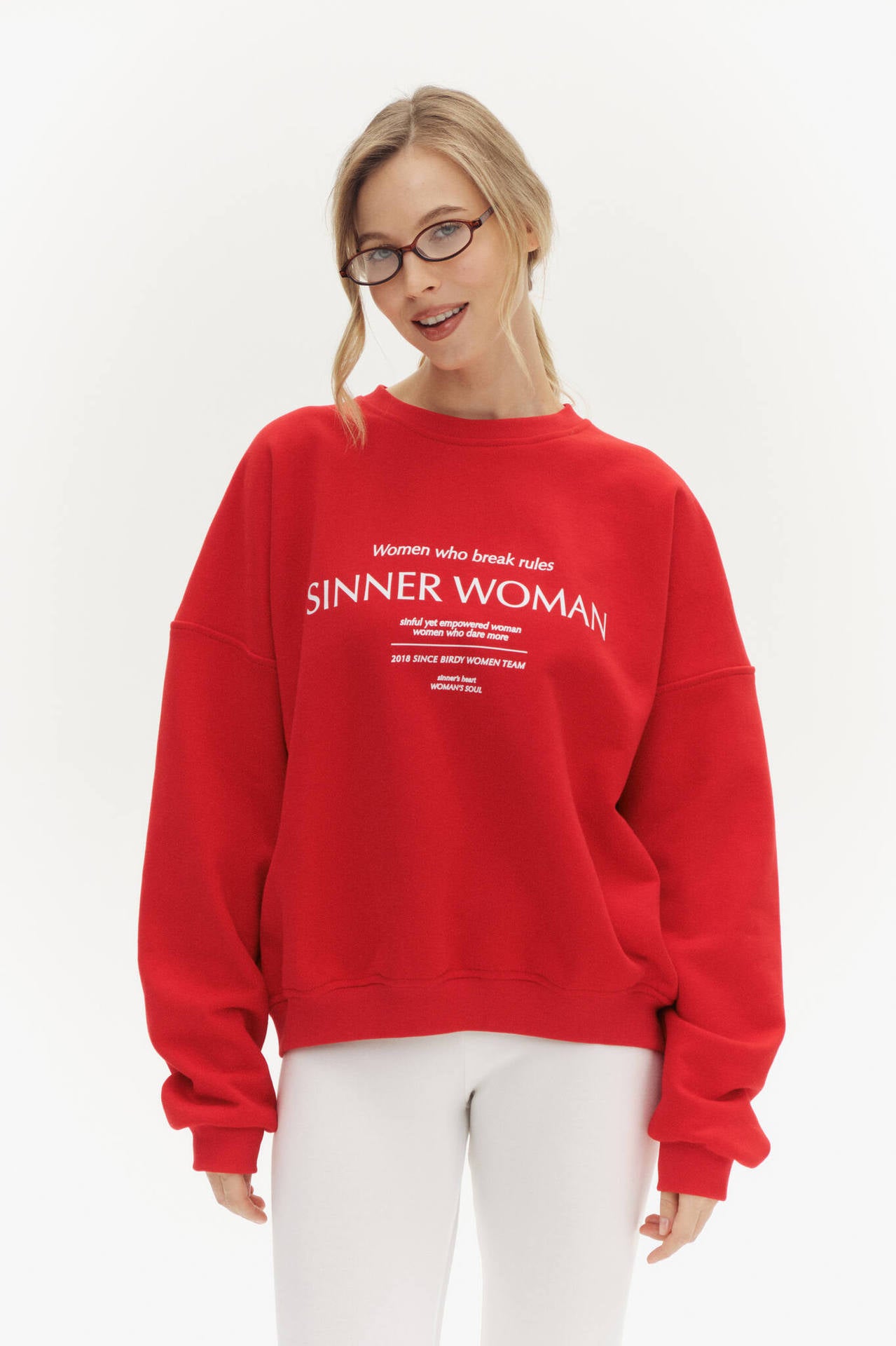Maahi Oversized Graphic Sweatshirt - Orange Red [3I8CWFUA]