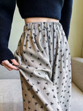 Annette Bow Print Wide-Leg Pants Casual