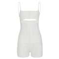 Cut-Out Corset Romper - White [UAZWBB6J]