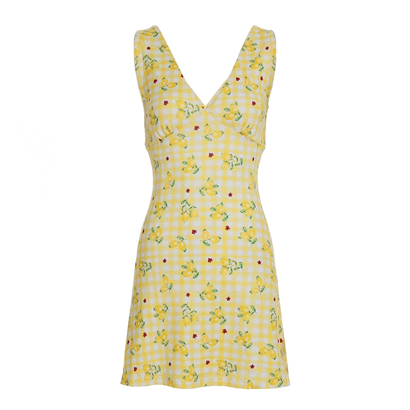 Ada Lemon Floral Maxi Dress - Yellow