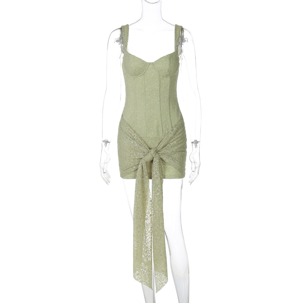 Daphne Lace Bodycon Mini Dress - Green [Z6S1KXEG]