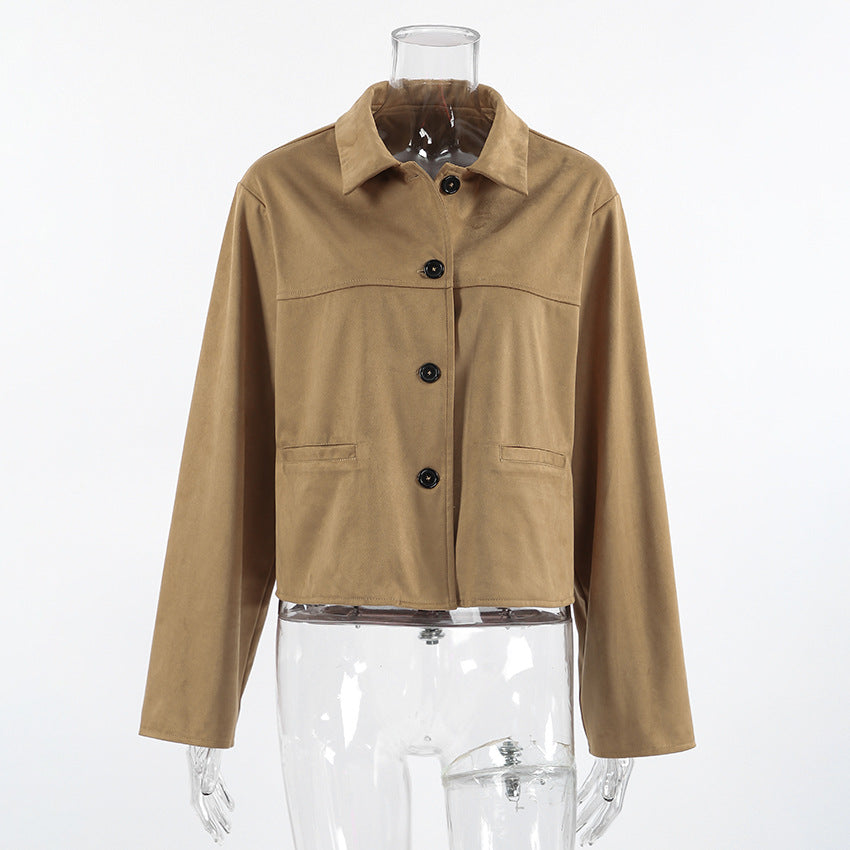 Chana Suede Lapel Jacket - 现货秒发 [BEZI4R53]