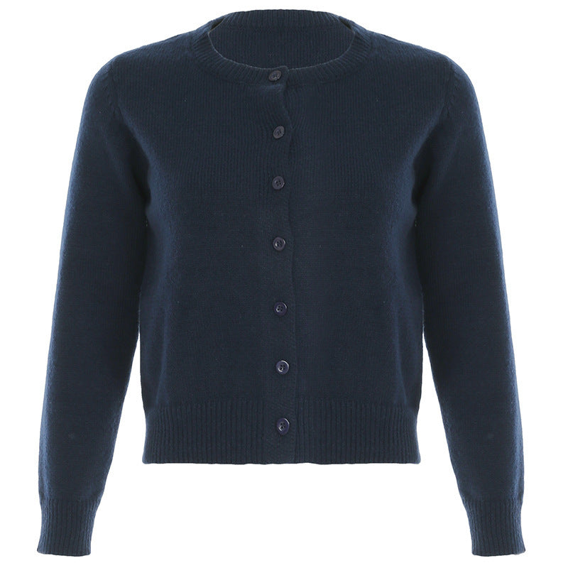Laylani Buttoned Knit Cardigan - Dark Blue [JXMXANAW]