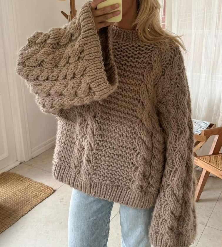 Marvel Cable Knit Sweater - Khaki [ANCNILXA]