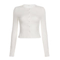 Cloe Jacquard Knit Cardigan - White [FYKTDR9Q]