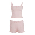 Aishwarya Ruffle Knit Short Set - Pink [I3AP4MDY]