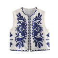 Yaneth Embroidered Crop Vest - Blue [ZKBMS1PC]
