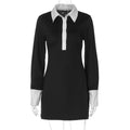 Lachlan Polo Collar A-Line Dress - Black [X4ZPZ4LI]