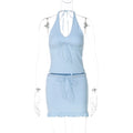 Lamar Lace Halter Mini Set - Blue [ZLDE5N9H]