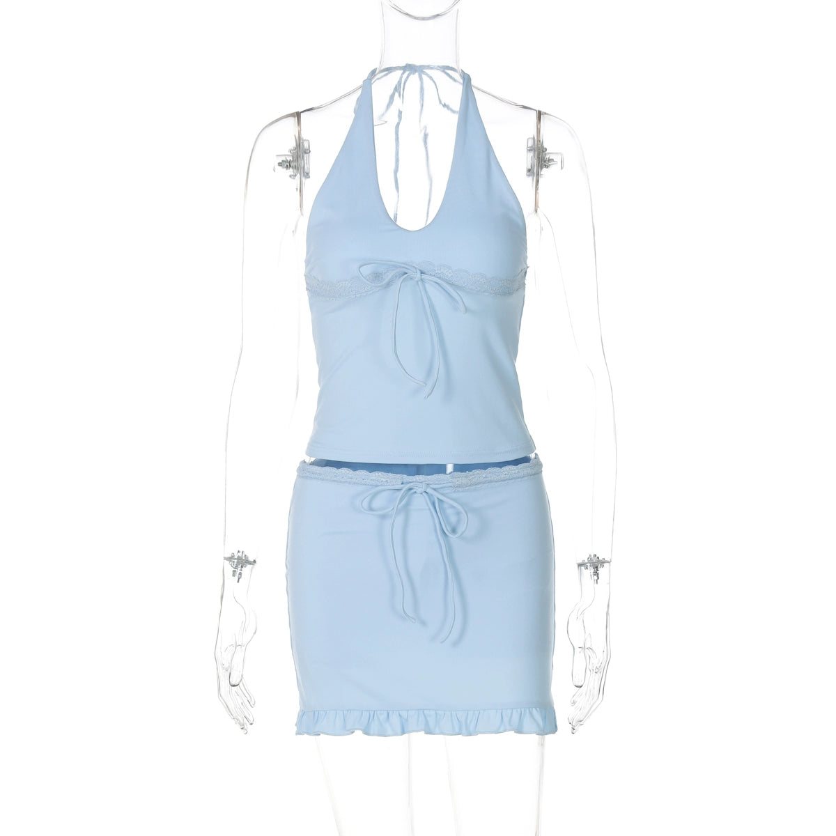 Lamar Lace Halter Mini Set - Blue [ZLDE5N9H]