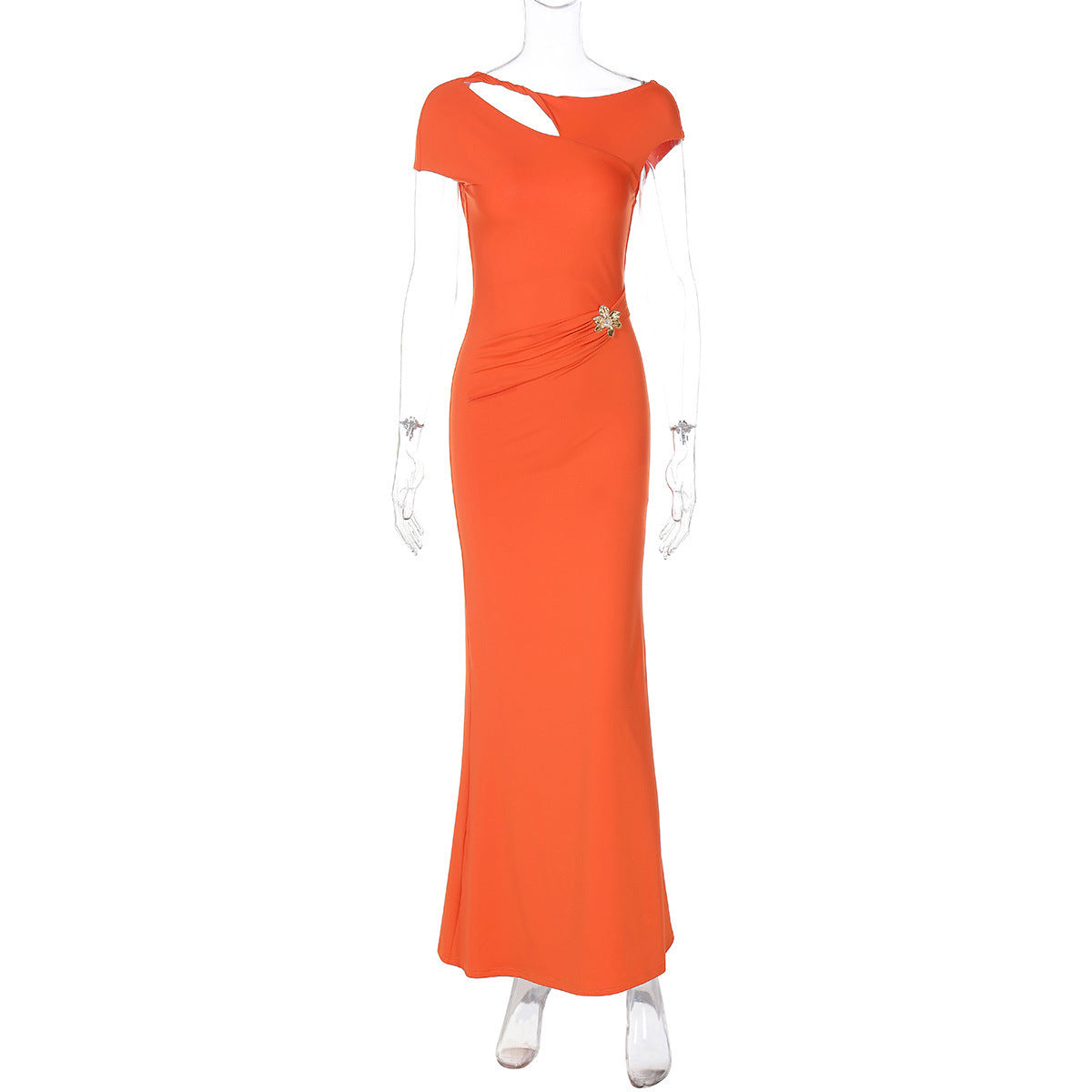 Jaleyah Backless Midi Dress - Orange [BW4TIP7R]