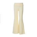 Delylah Low-Rise Wavy Flared Pants - Light Yellow [13IDMBC2]