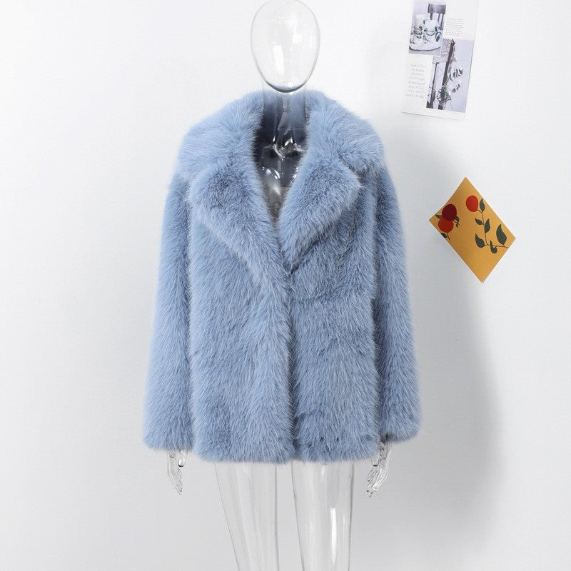 Harlym Faux Fur Coat - Blue [GK5OZQGT]