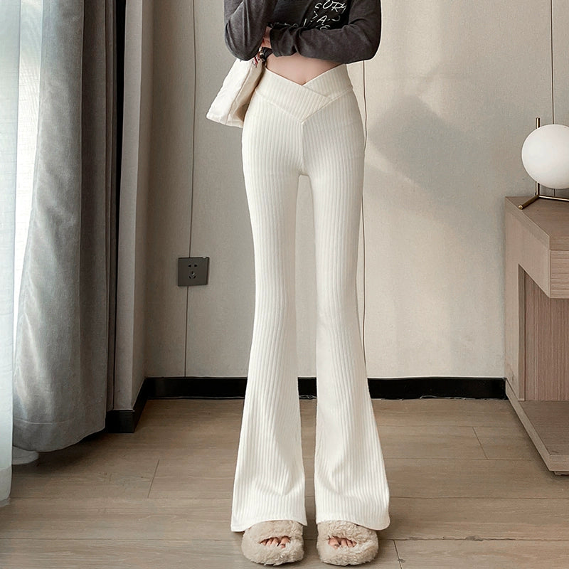 Makeda Knitted Flare Pants - Off-white [9UMSQX07]