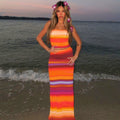 Avana Printed Maxi Skirt Set - Orange