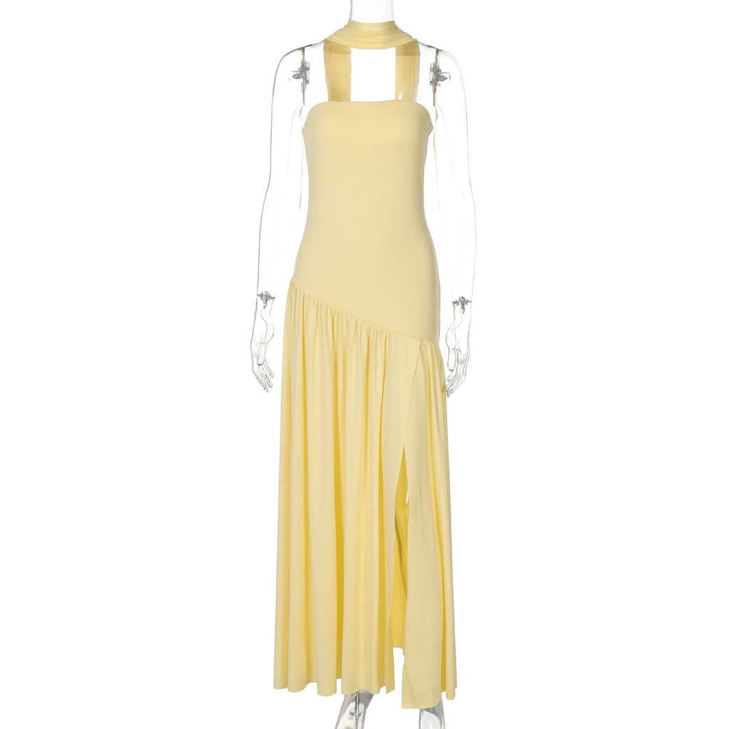 Kamree Strapless Backless Maxi Dress - Light Yellow [WR7S0KFO]