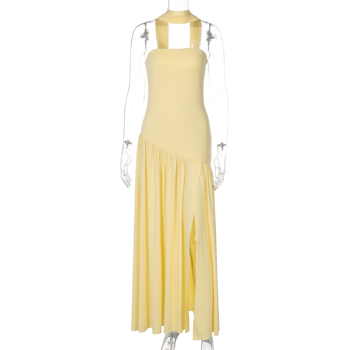 Kamree Strapless Backless Maxi Dress - Light Yellow [WR7S0KFO]