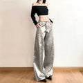 LaPose - Brylei Pleated Silver Wide-Leg Trousers