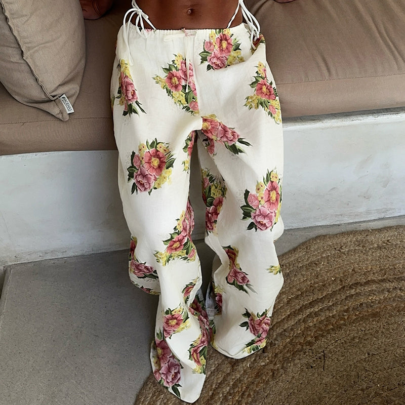 December Floral Casual Pants