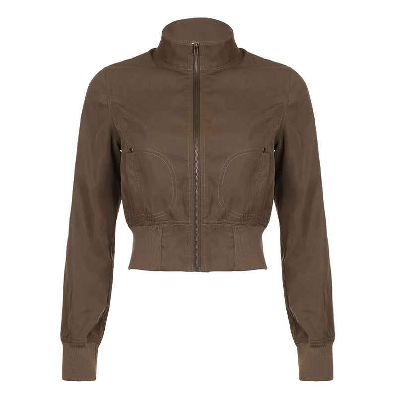 Carlynn Striped Bomber Jacket - Brown [0H8FV4XF]