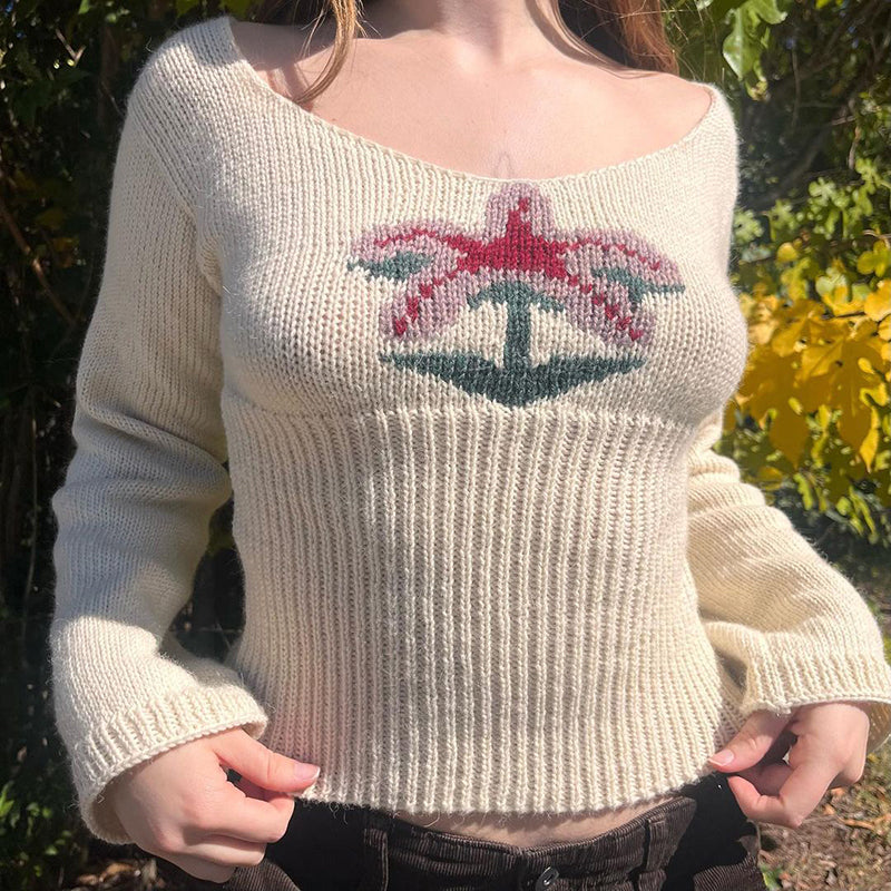 Tara Palm Knit Sweater