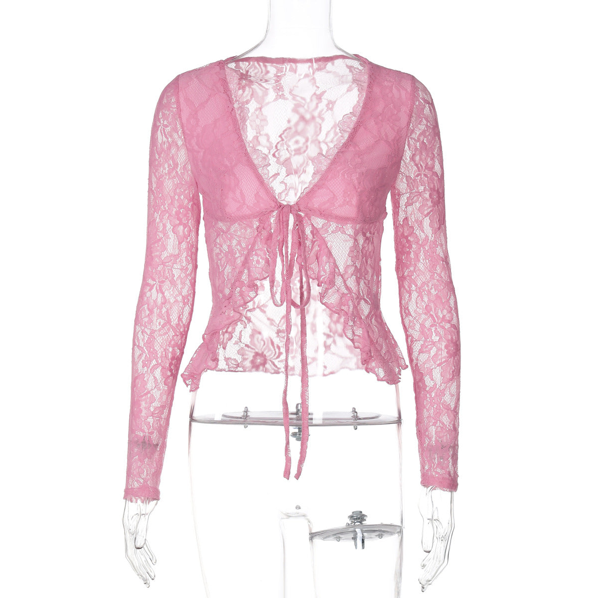 Alonna Floral Lace-Up Top - 玫红色 [WH30PK4T]