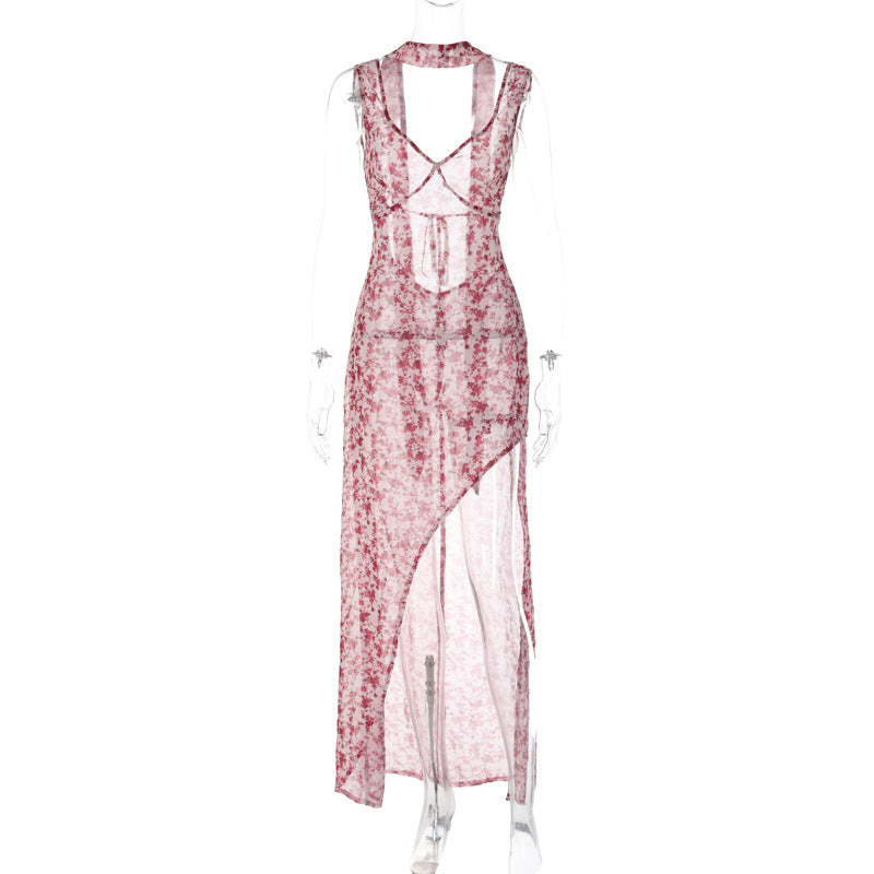 Khalia Backless Floral Maxi Dress - 玫红色 [MMGE0OM7]