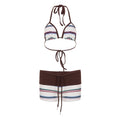 Evaleigh Colorblock Halter Bikini Set - Brown [QTQPNKJ8]
