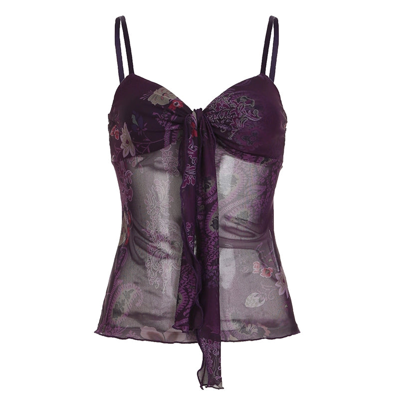 Denali Paisley Ruched Camisole - Purple [JAZNNI6Z]