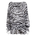 Arianna Zebra Print Mini Dress - Black and White [4K98Y4G6]