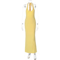 Scarlett Backless Halter Maxi Dress - Yellow [MKI5VM2L]