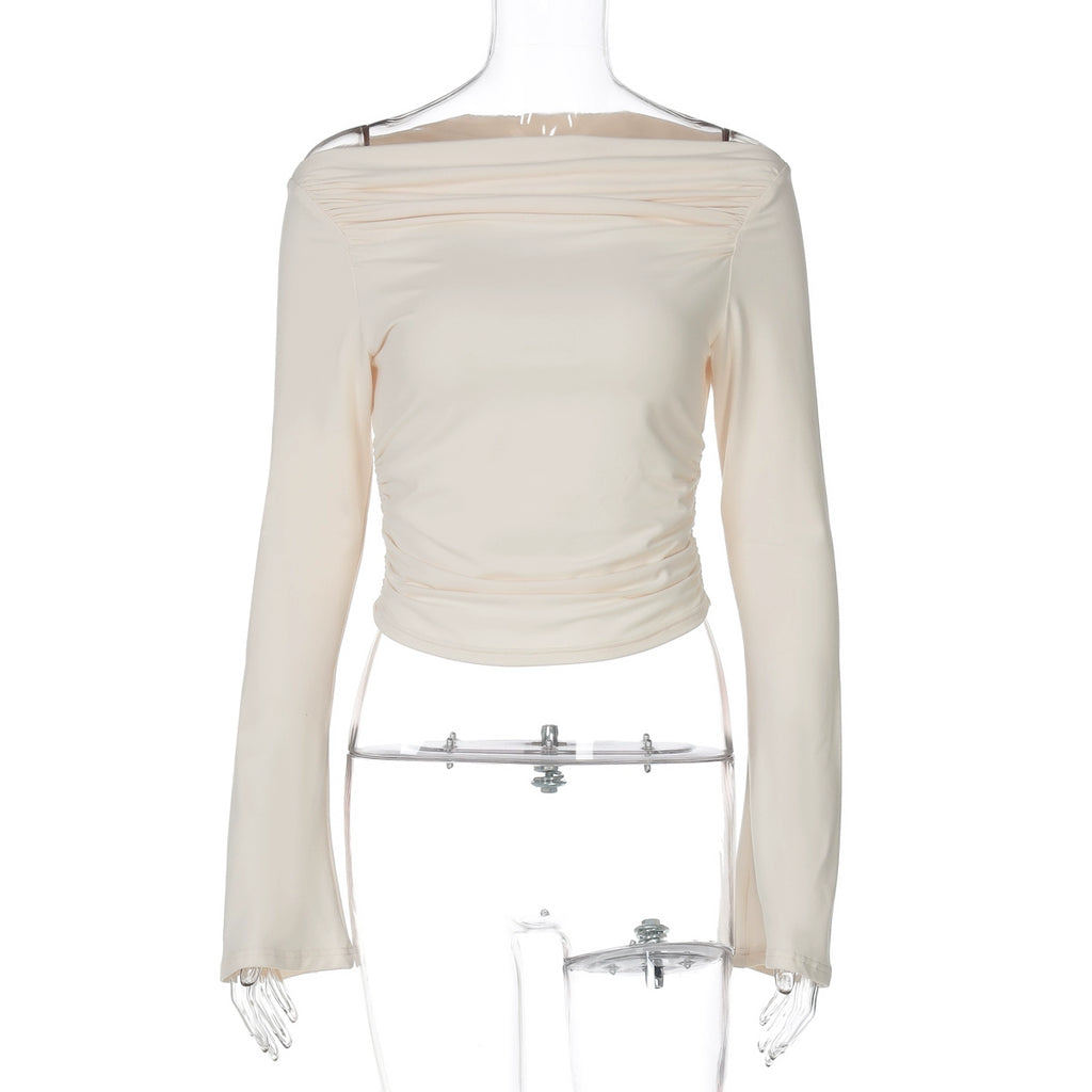 Kenadie Off Shoulder Ruched Top - Apricot [P2N0QN8G]