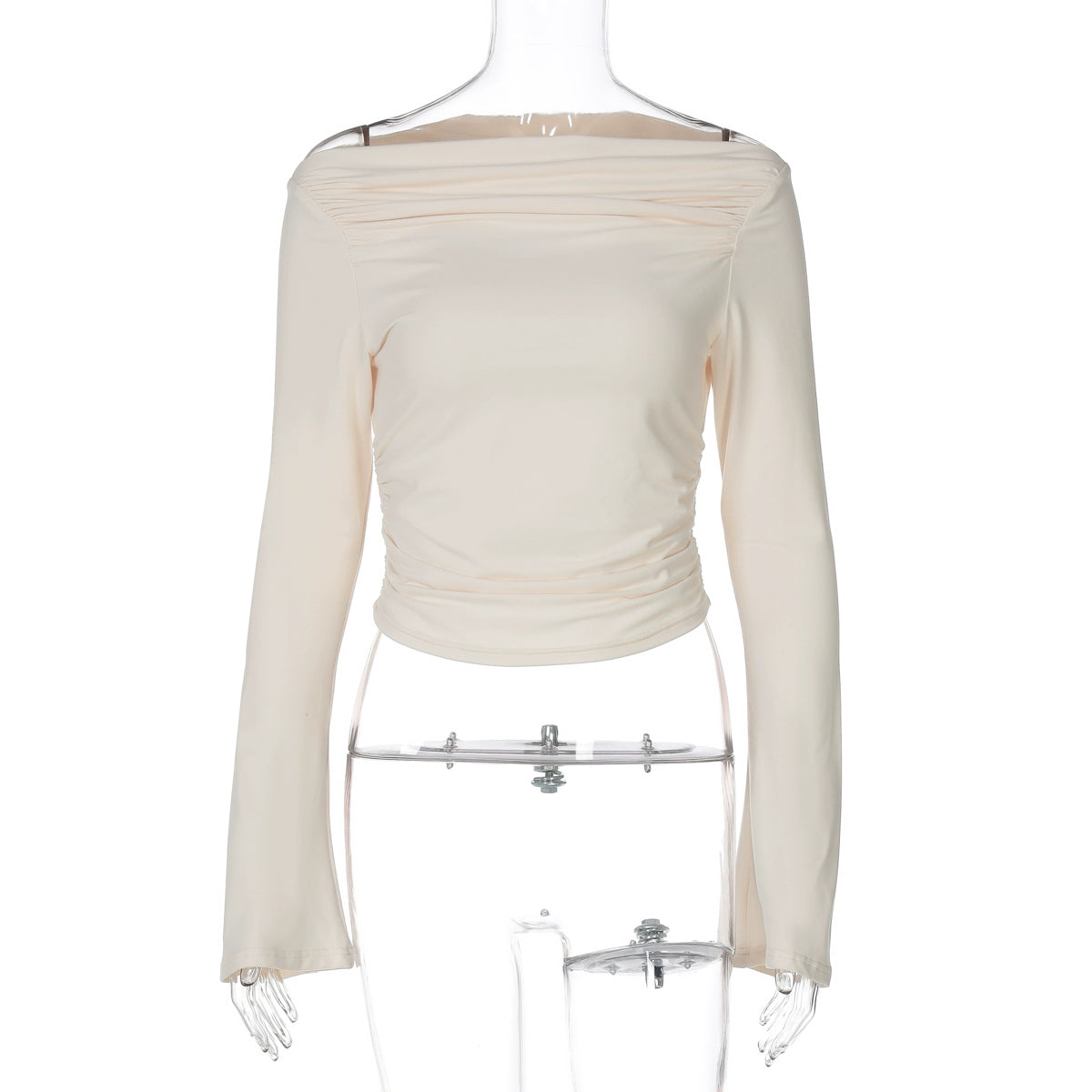 Kenadie Off Shoulder Ruched Top - Apricot [P2N0QN8G]