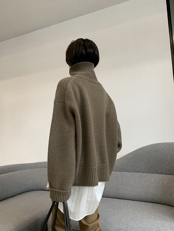 LaPose Fashion - Paride Turtleneck Cashmere Sweater - Autumn Clothes, Clean Girl, Clothing, Fall Clothes, Fall-Winter 23, Fall22, home3, Knitted Tops, Lon