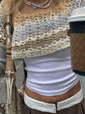 LaPose Fashion - Paulet Knit Crop Top - Clothing, Crochet Tops, Crop Tops, Fall-Winter 23, Fall22, Knitted Tops, Long Sleeve Tops, Sweater, 