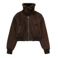 LaPose Fashion - Reed Suede Crop Jacket - Bomber Jacket, Coats & Jackets, Crop Jackets, Fall-Winter 23, Jackets, Puffer Jacket, Winter Edit