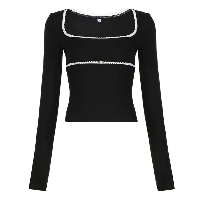 LaPose Fashion - Sean Long Sleeve Top - Basic Tops, Elegant Tops, Lace Tops, Long Sleeve Tops, Tops, Winter Edit