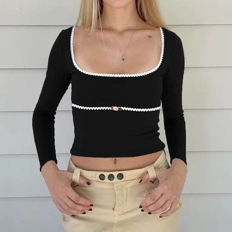 LaPose Fashion - Sean Long Sleeve Top - Basic Tops, Elegant Tops, Lace Tops, Long Sleeve Tops, Tops, Winter Edit
